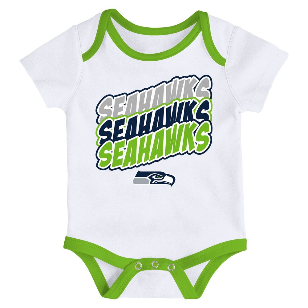 Newborn & Infant White/Neon Green Seattle Seahawks Monterey Tie-Dye