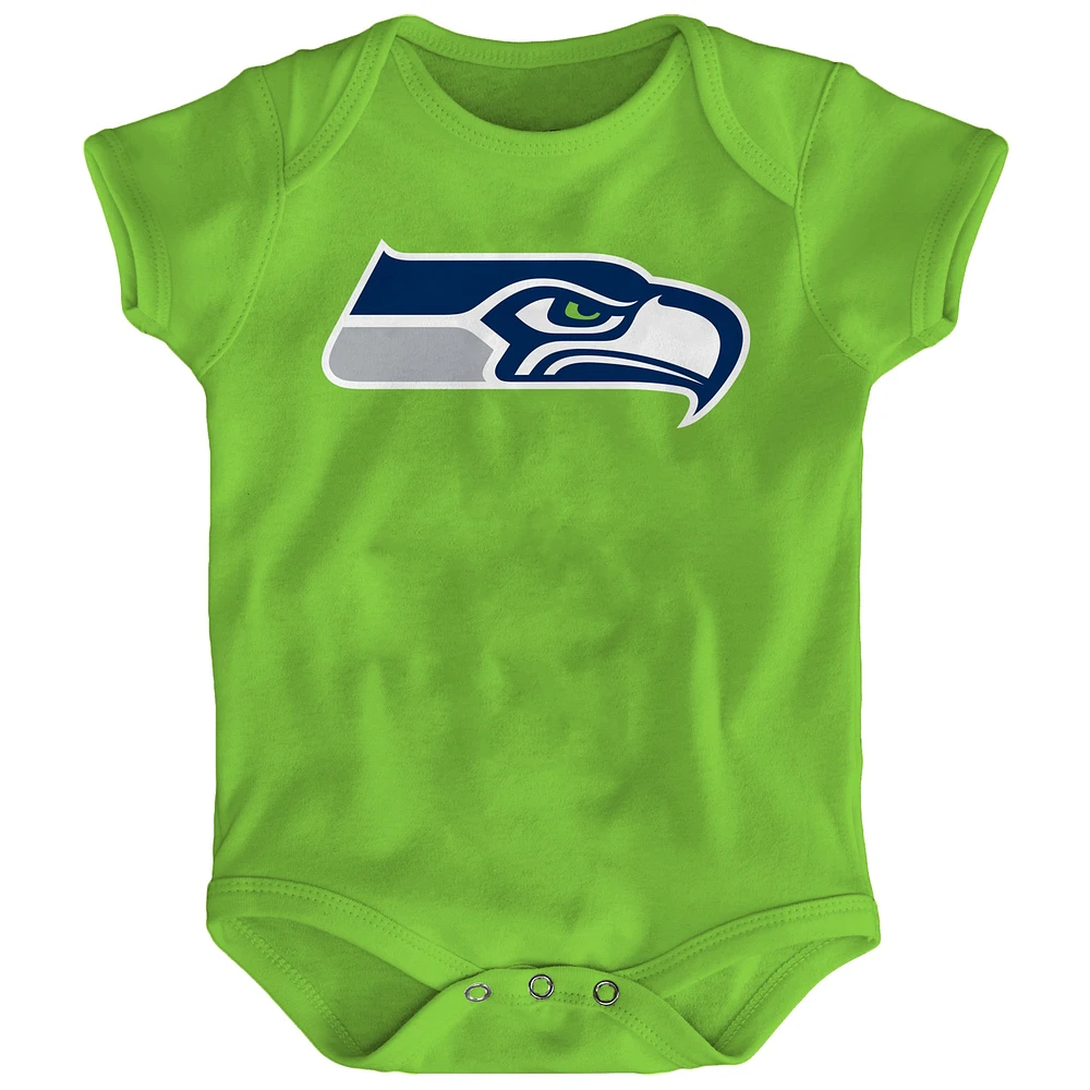 Body nouveau-né à logo de l'équipe Seattle Seahawks vert fluo