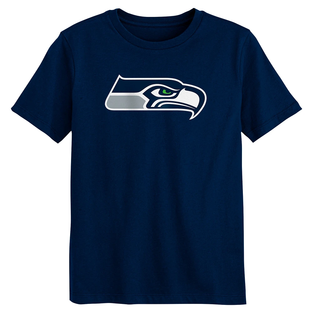 T-shirt avec logo primaire des Seattle Seahawks de la marine pour les écoles maternelles et collèges