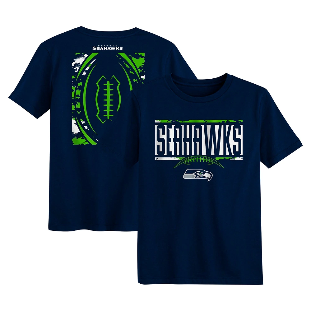 T-shirt The Blitz des Seattle Seahawks de la marine universitaire préscolaire