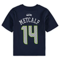 Preschool DK Metcalf College Navy Seattle Seahawks Mainliner Player Name & Number T-Shirt