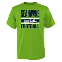 Preschool Navy/Neon Green Seattle Seahawks Fan Fave T-Shirt Combo Set