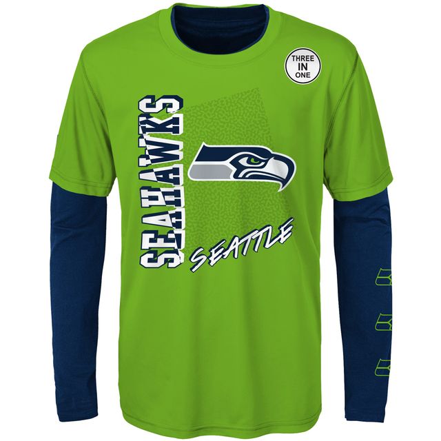 Men's New Era College Navy Seattle Seahawks Combine Authentic Home Stadium Long  Sleeve T-Shirt