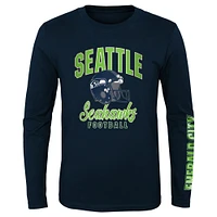 Preschool Neon Green/College Navy Seattle Seahawks Game Day - T-Shirt Combo Set