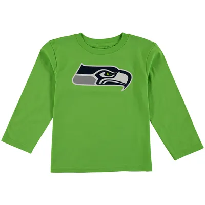 Seattle Seahawks Preschool Team Logo Long Sleeve T-Shirt - Neon Green
