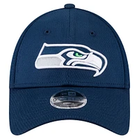 Casquette ajustable Main 9FORTY des Seattle Seahawks de New Era College Navy pour enfants d'âge préscolaire