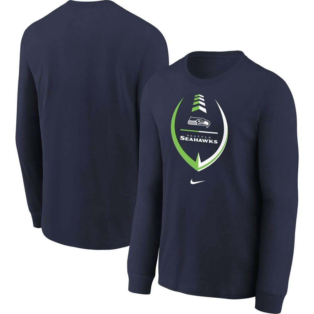 Nike Preschool Nike College Navy Seattle Seahawks Icon Football Performance  Long Sleeve T-Shirt