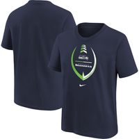 Preschool Nike College Navy Seattle Seahawks Icon Wordmark - T-Shirt