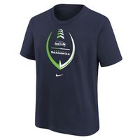 Preschool Nike College Navy Seattle Seahawks Icon Wordmark - T-Shirt