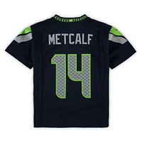 Maillot de match Nike DK Metcalf Navy Seattle Seahawks pour enfants d'âge préscolaire