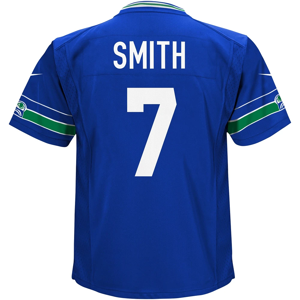 Maillot de match Nike Geno Smith Royal Seattle Seahawks pour enfants d'âge préscolaire