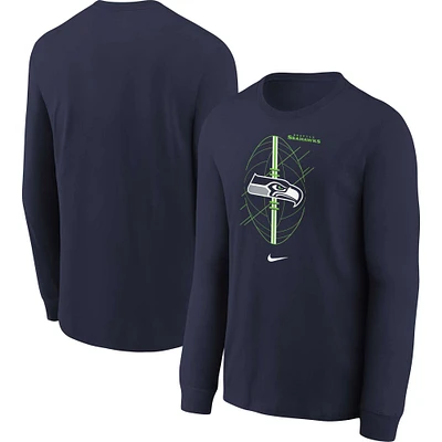 T-shirt à manches longues Nike Seattle Seahawks pour enfants d'âge préscolaire