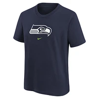 T-shirt Nike bleu marine pour enfants d'âge préscolaire avec le mot-symbole de l'équipe des Seattle Seahawks