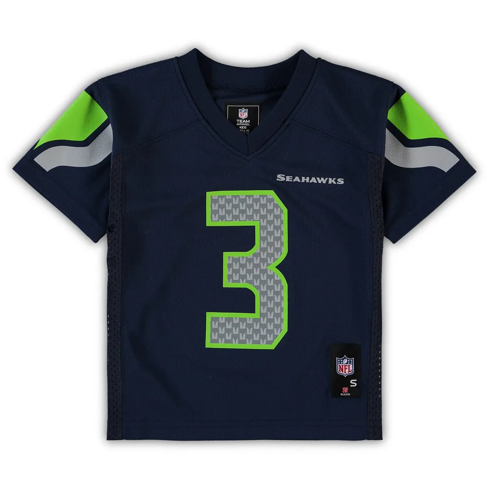 Maillot de joueur réplique la marine des Seattle Seahawks du Russell Wilson College pour enfants d'âge préscolaire