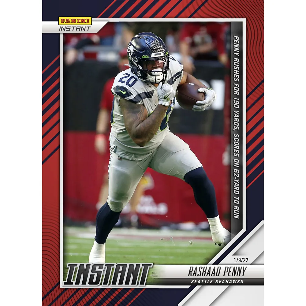 Lids Rashaad Penny Seattle Seahawks Fanatics Exclusive Parallel Panini  Instant NFL Week 18 Penny Rushes for 190 Yards, Scores on a 62-Yard TD Run  Single Trading Card - Limited Edition of 99
