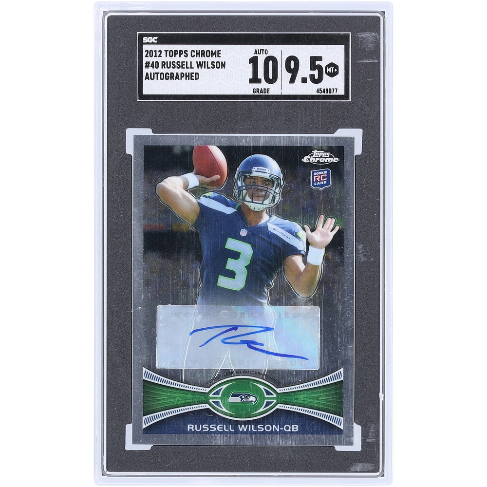 Russell Wilson Seattle Seahawks Autographed 2012 Topps Chrome #40 SGC Authenticated 9.5/10 Rookie Card