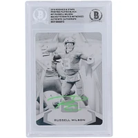 Russell Wilson Seattle Seahawks Autographed 2019 Panini Rookies & Stars Black Printing Plate #57 #1/1 Beckett Fanatics Witnessed Authenticated Card