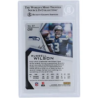 Russell Wilson Seattle Seahawks Autographed 2019 Panini Rookies & Stars Black Printing Plate #57 #1/1 Beckett Fanatics Witnessed Authenticated Card