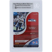 Russell Wilson Seattle Seahawks Plaque d'impression jaune autographiée Panini Rookies & Stars 2019 #GAH-RW #1/1 Beckett Fanatics Carte authentifiée avec témoin