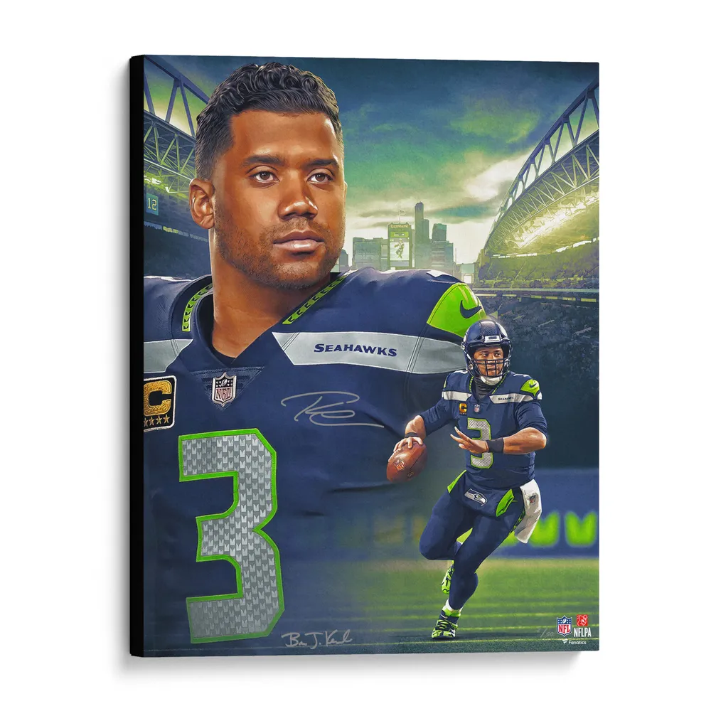 Lids Russell Wilson Seattle Seahawks Fanatics Authentic Autographed  Stretched 20 x 24 Giclee - Created and Signed by Artist Brian Konnick -  Limited Edition of 50