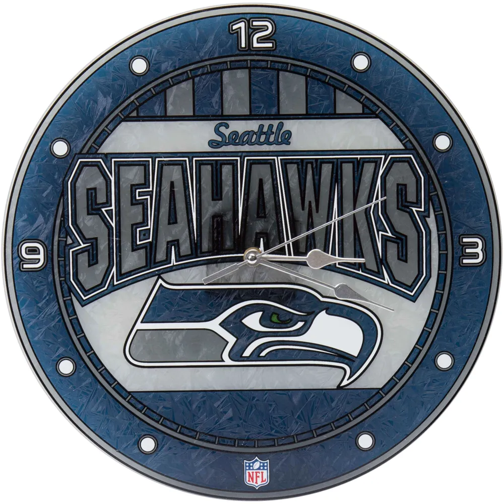 Lids Seattle Seahawks 12 Art-Glass Wall Clock Green Tree