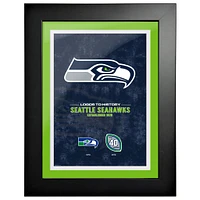 Seattle Seahawks - 18'' x 24'' Logos to History Framed Art