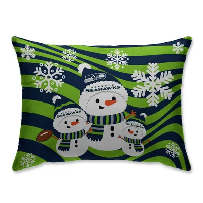 Seattle Seahawks 20'' x 26'' Holiday Team Snowman Bed Pillow