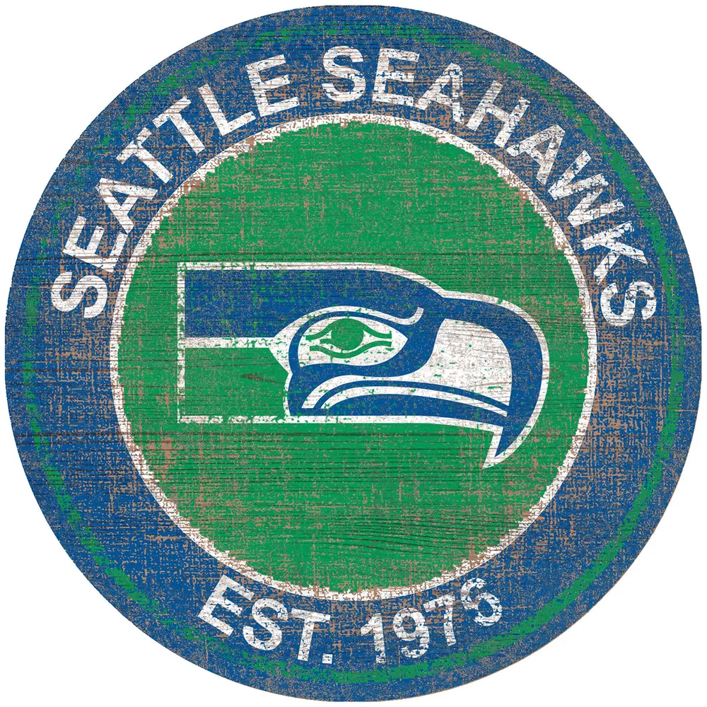 24 NFL Seattle Seahawks Round Distressed Sign