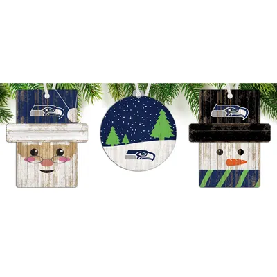 Seattle Seahawks 3-Pack Ornament Set