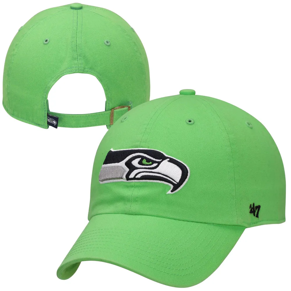 Seattle Seahawks '47 Brand Neon Green Clean Up Adjustable Hat
