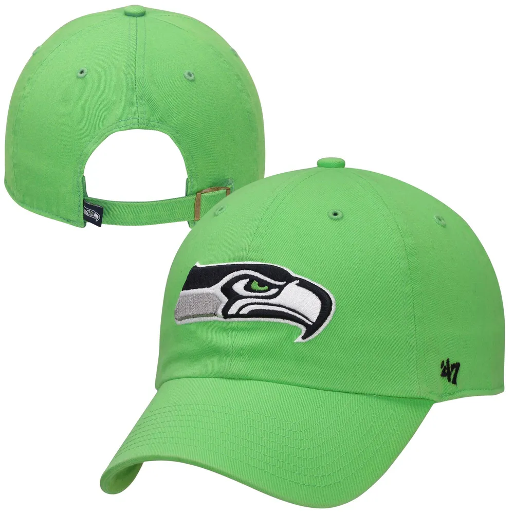 Lids Seattle Seahawks '47 Brand Neon Green Clean Up Adjustable Hat