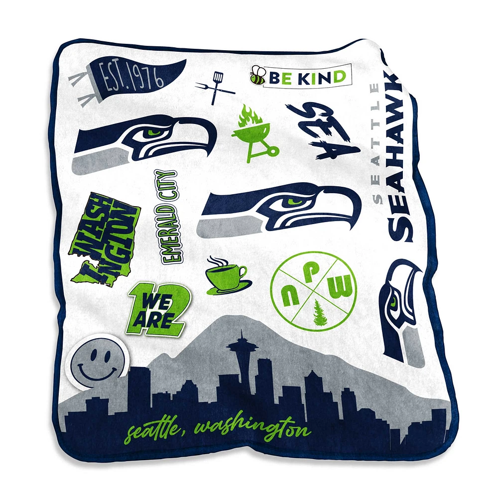 Couverture en peluche Native Raschel des Seahawks de Seattle 50'' x 60''