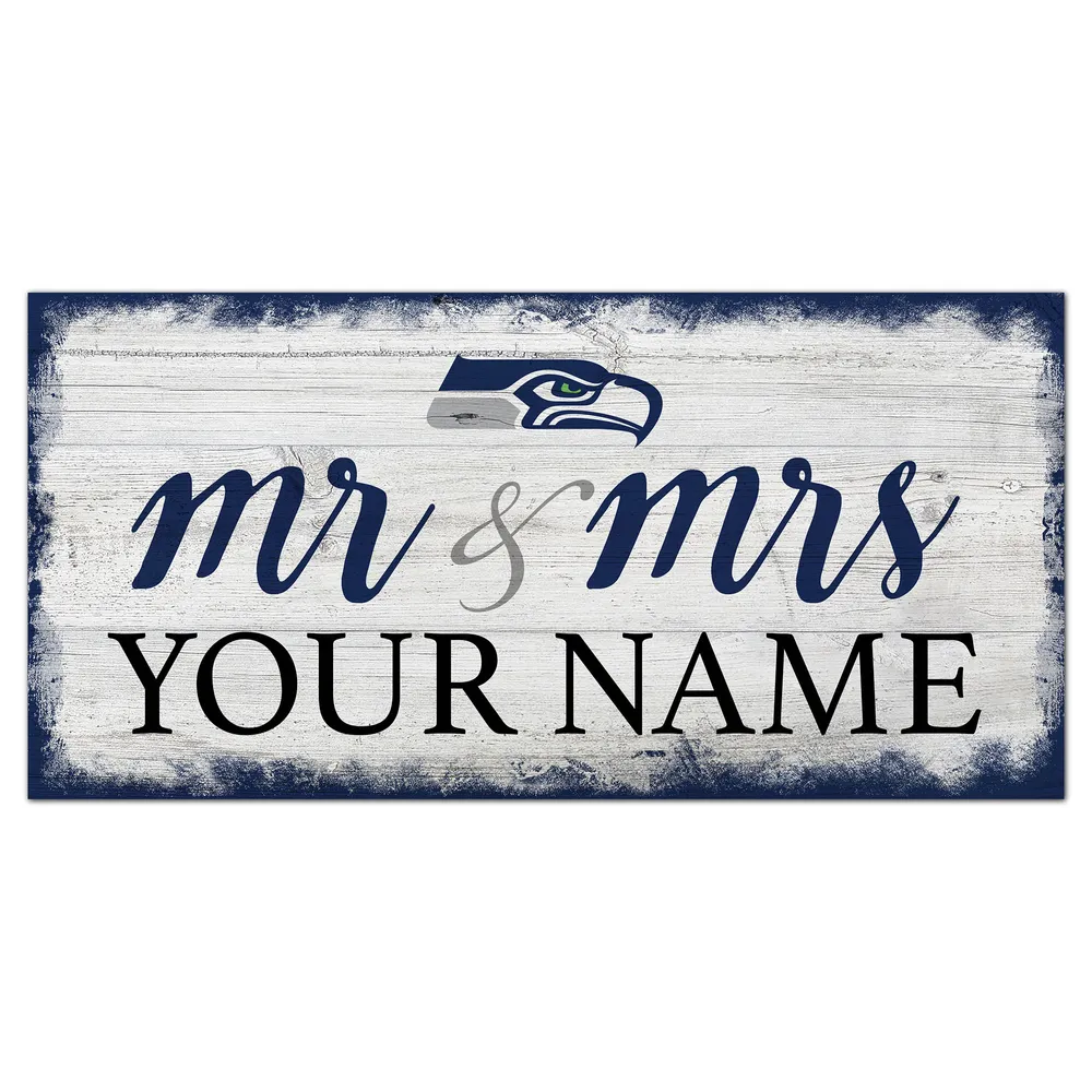 Lids Seattle Seahawks 6' x 12' Personalized Mr. & Mrs. Script Sign