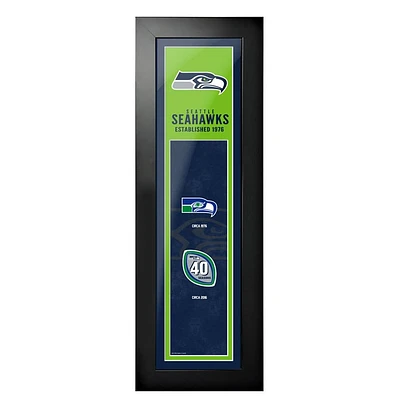 Seattle Seahawks - 6'' x 22'' Logos to History Framed Art