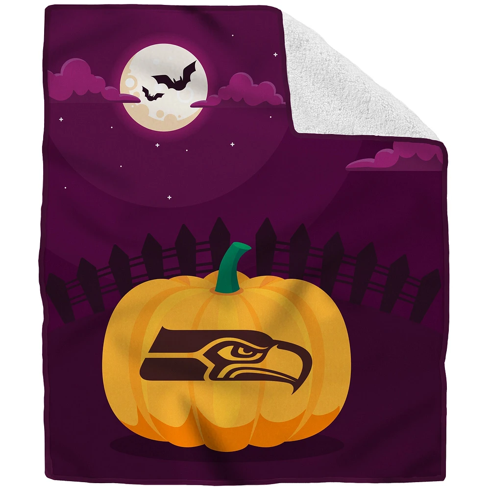 Seattle Seahawks 60'' x 70'' Halloween Pumpkin Throw Blanket