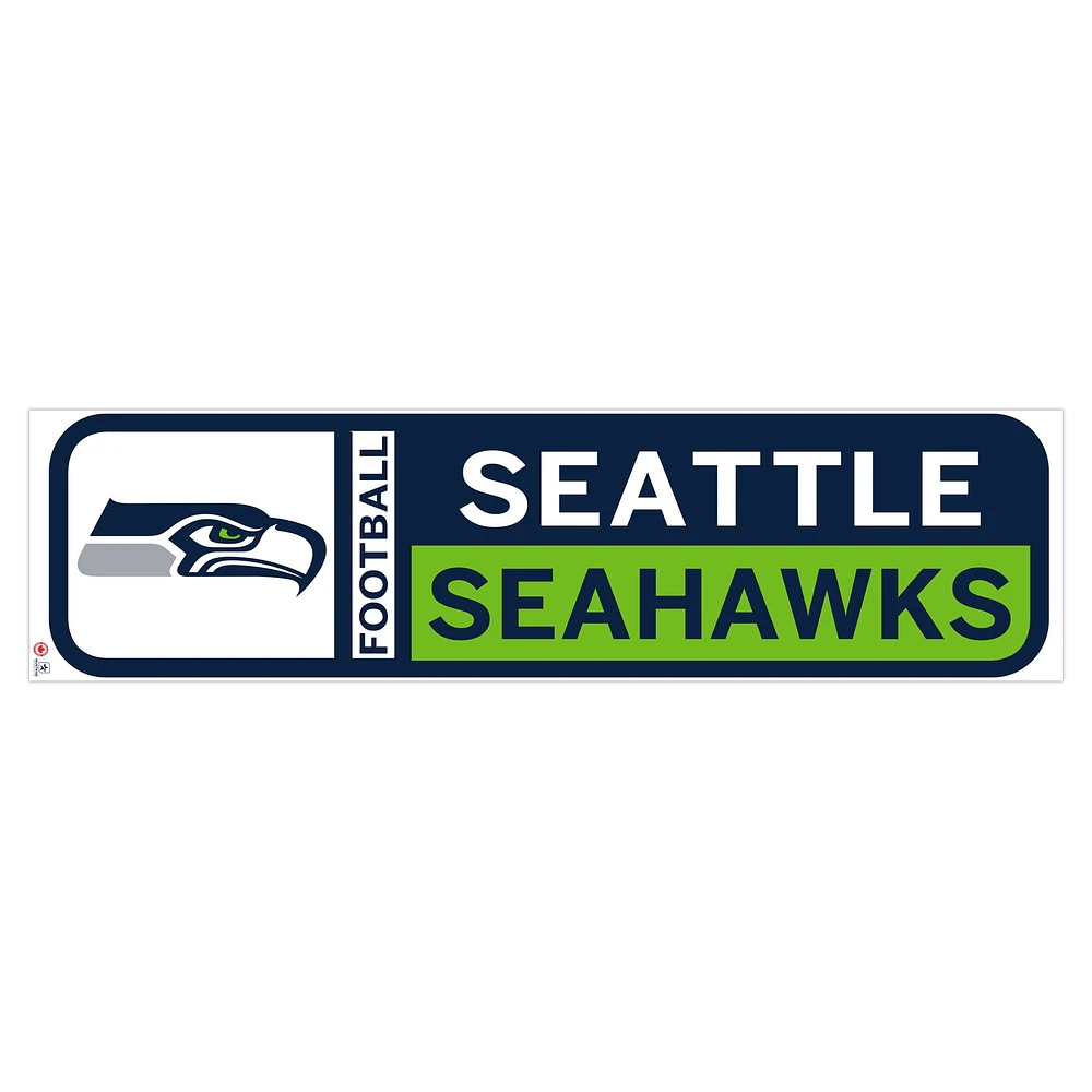 Seattle Seahawks 90'' x 23'' Logo de l'équipe mur repositionnable - décalcomanie