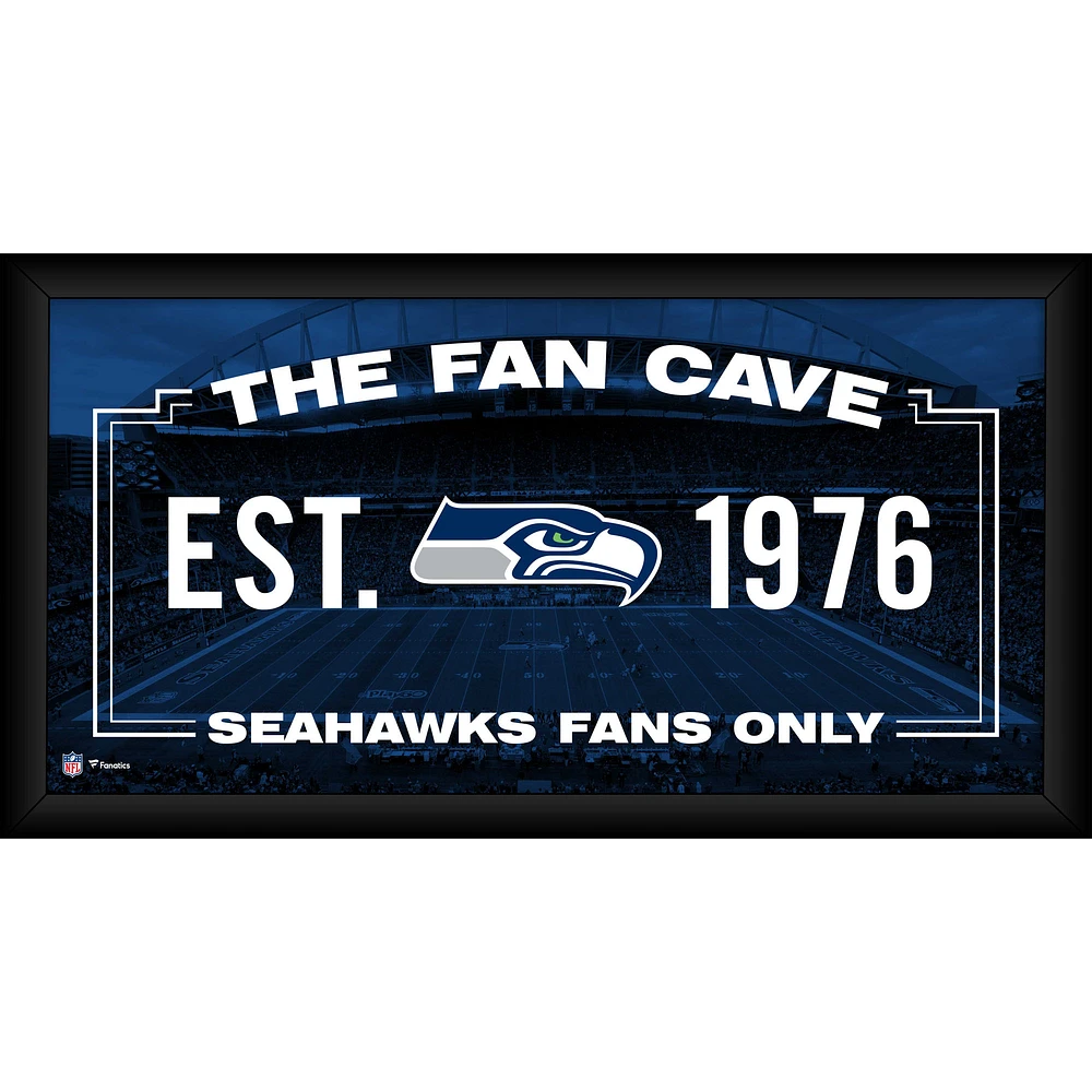 Collage de grottes de fans encadré 10" x 20" des Seahawks de Seattle