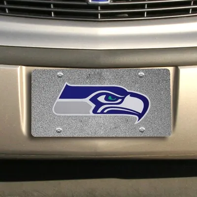 Seattle Seahawks Glitter License Plate - Silver