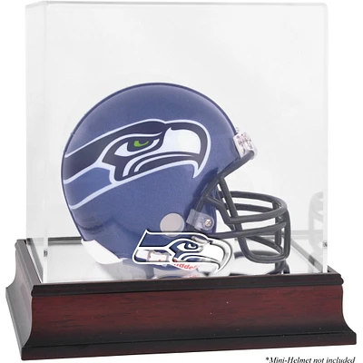 Seattle Seahawks Mahogany Logo Mini Helmet Display Case