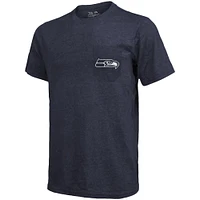 Seattle Seahawks Majestic Threads Tri-Blend Pocket T-Shirt - College Navy