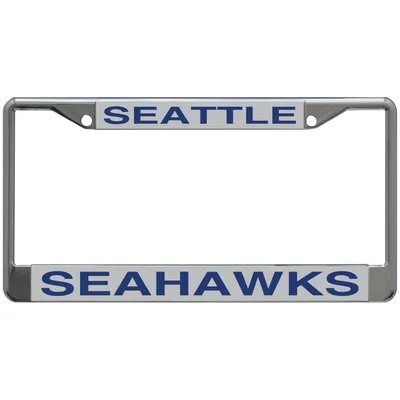 Seattle Seahawks Metal Frame Acrylic Top & Bottom Inlaid Mirror License Plate Frame