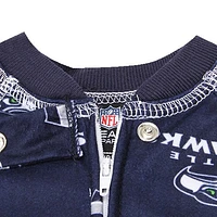 Couvre-tout nouveau-né raglan passepoilé et zippé Seattle Seahawks - College Navy