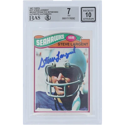 Steve Largent Seattle Seahawks Autographed 1977 Topps #177 Beckett Fanatics Witnessed Authenticated 7/10 Rookie Card