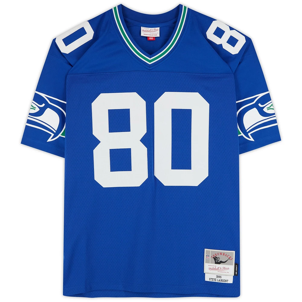Steve Largent Seattle Seahawks Autographed 1985 Mitchell & Ness Royal Replica Jersey with "HOF '95" Inscription