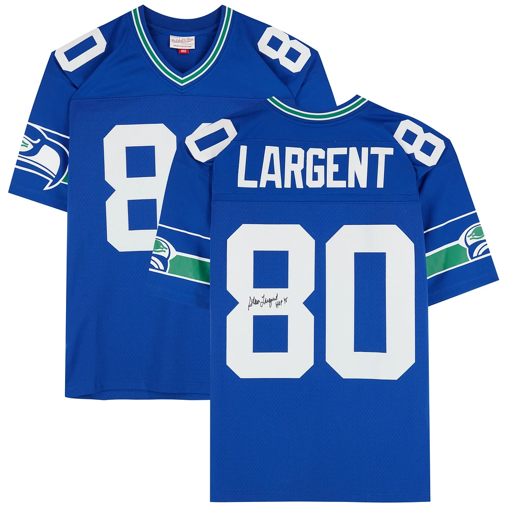 Steve Largent Seattle Seahawks Autographed 1985 Mitchell & Ness Royal Replica Jersey with "HOF '95" Inscription