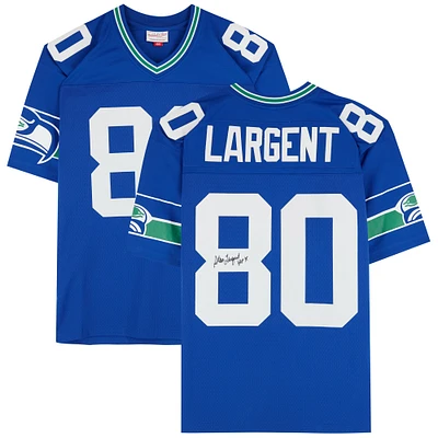 Steve Largent Seattle Seahawks Autographed 1985 Mitchell & Ness Royal Replica Jersey with "HOF '95" Inscription