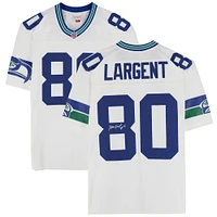Steve Largent Seattle Seahawks Autographed 1985 Mitchell & Ness White Replica Jersey with "HOF '95" Inscription