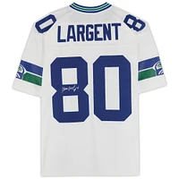 Steve Largent Seattle Seahawks Autographed 1985 Mitchell & Ness White Replica Jersey with "HOF '95" Inscription