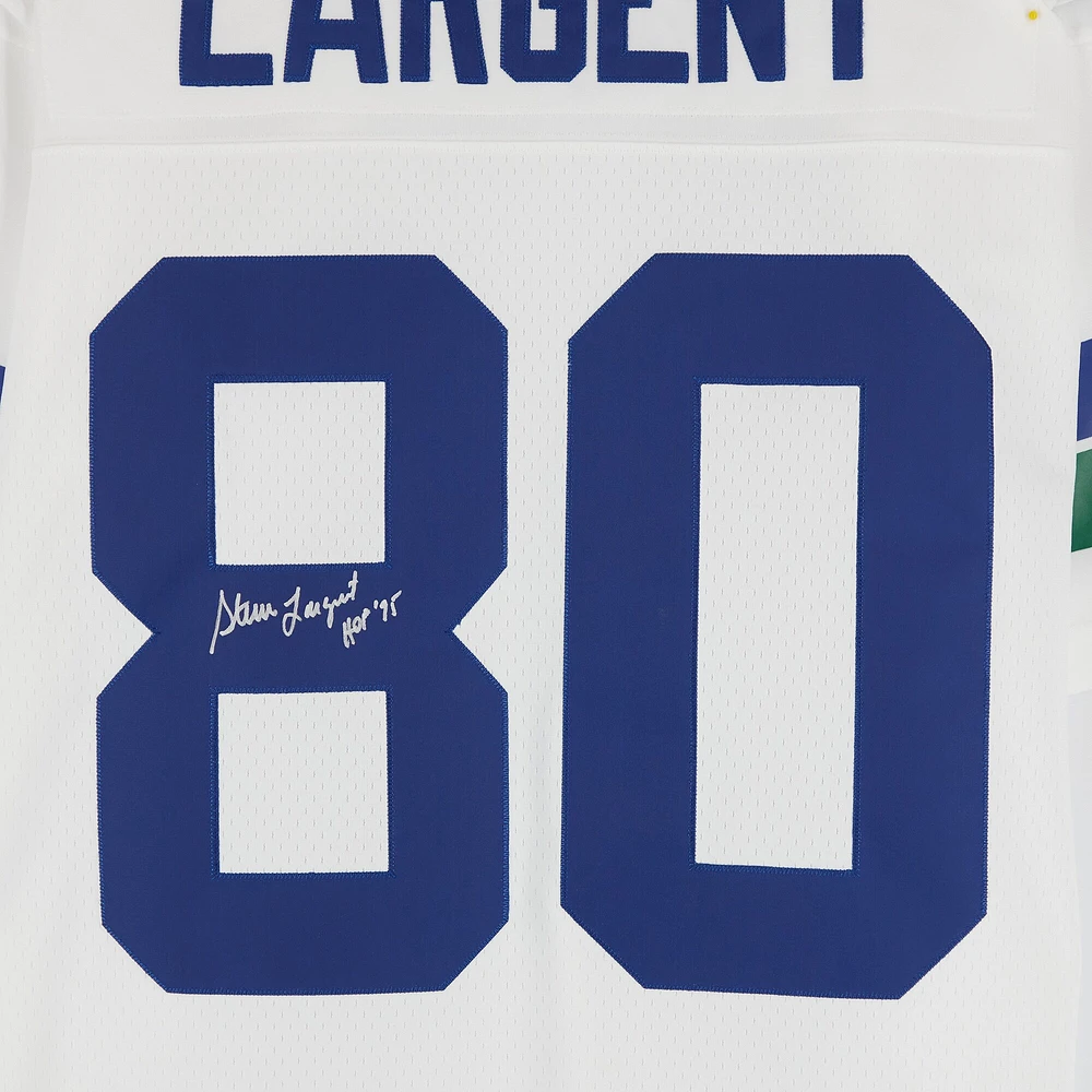 Steve Largent Seattle Seahawks Autographed 1985 Mitchell & Ness White Replica Jersey with "HOF '95" Inscription