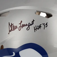 Casque authentique de vitesse rétro autographié par Steve Largent des Seattle Seahawks Riddell 1983-2001 avec inscription « HOF 95 »